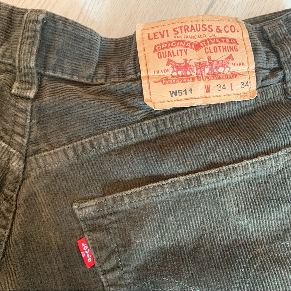 Vintage Levi's W511 Workers Pants Mens 34x34 Brown Corduroy Straight Leg Y2K - Picture 6 of 6